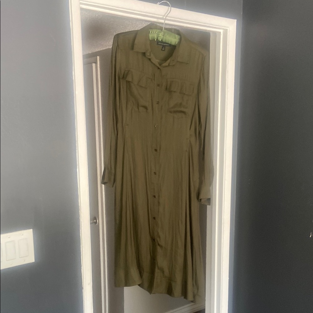 Banana Republic Long Sleeve Olive Dress